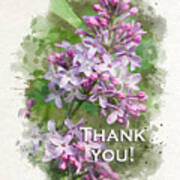 Lilac Thank You Card Poster