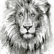 Lion Watercolor Poster