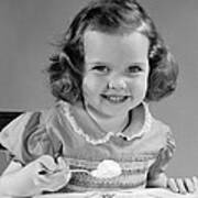 Little Girl Eating Ice Cream, C.1950s Poster