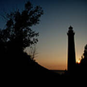 Little Sable Point Lighthouse At Sunset Poster