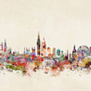 London England City Skyline Poster