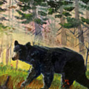 Lone Black Bear Poster