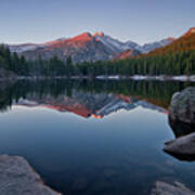 Longs Peak Reflection On Bear Lake Poster