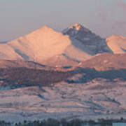 Longs Peak Sunrise In Winter Poster