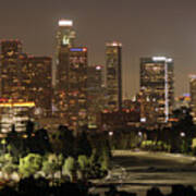 Los Angeles Skyline Nighttime 4 Poster