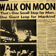 Los Angeles Times Moon Walk Newspaper Poster