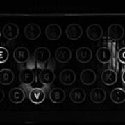 Love Letters Vintage Typewriter Keys Black And White Poster