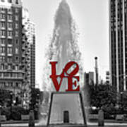 Love Panorama - Black And White And Red Poster