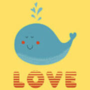 Love Whale Cute Animals Poster