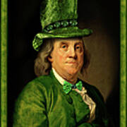 Lucky Ben Franklin In Green Poster