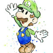 Luigi Watercolor Poster