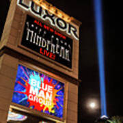 Luxor Pyramid Casino Sign At Night Poster