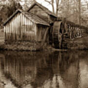 Mabry Mill In Sepia 1x1 - Virginia Poster