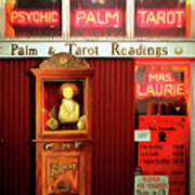 Madame Lauries Psychic Palm Tarot Fortune Be Told Closed For Holiday Please Use Atm Circa 2016 V2 Poster