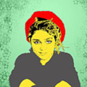 Madonna On Green Poster