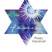 Magical Peaceful Hanukkah- Art By Linda Woods Poster