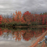 Maine Lake In Autumn Poster