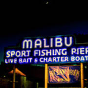 Malibu Pier At Dusk Poster