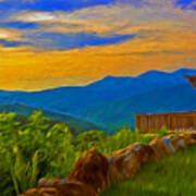 Blue Ridge Sunset From Mama Gertie's Hideaway Poster