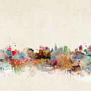 Manchester City Skyline Poster