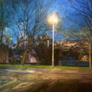 Manchester Street With Light And Trees Poster