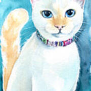 Mango - Flame Point Siamese Cat Painting Poster