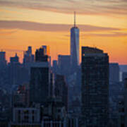 Manhattan Skyline At Dusk Poster
