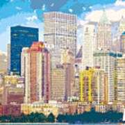 Manhattan Skyline New York City Poster