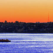 Manly Ferry In Sunset Poster