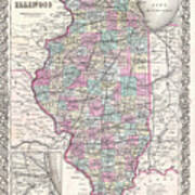 Map Of Illinois Poster