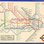Map Of The London Underground - London Metro - 1933 - Historical Map Poster