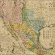 Map Of The United States Of Mexico, Tanner 1846 Poster