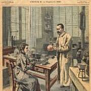 Marie And Pierre Curie In Laboratory Poster