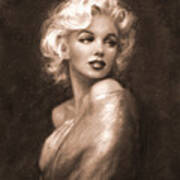 Marilyn Ww Sepia Poster
