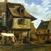 Market Place In Normandy Poster