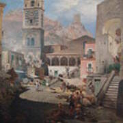 Market Square In Amalfi Poster