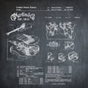 Martin Guitar Patent Dx1 1995 Chalk Poster