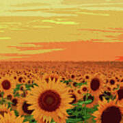Maryland Sunflowers Poster