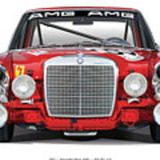 Mercedes-benz 300sel 6.3 On White Poster