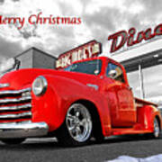 Merry Christmas Chevy Pickup Poster