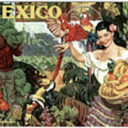 Mexico, Woman With Bananas Poster