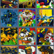 Michigan Wolverines Football Two Collage Poster