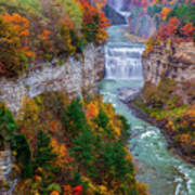 Middle Falls Of Letchworth State Park Poster