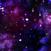 Midnight Blue Purple Galaxy Poster