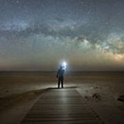 Midnight Explorer At Assateague Island Poster