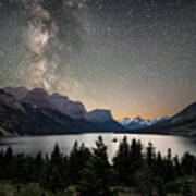 Midnight In Glacier National Park Poster