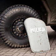 Militia Shield And Tire Of Combat Poster