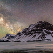 Milky Way Over Crowfoot Mountain Poster