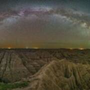 Milky Way Over Panorama Point, Badlands National Park Poster