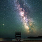 Milky Way Over Sands Beach - Acadia Poster